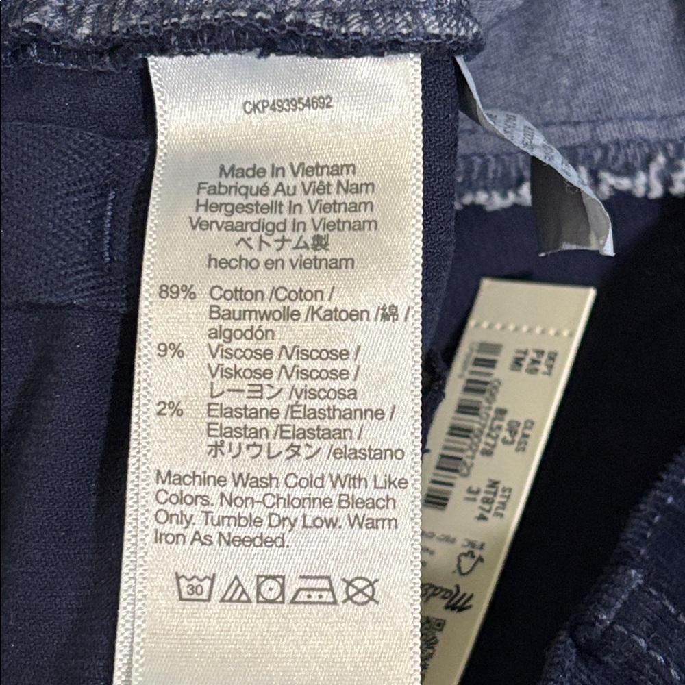 Madewell Women Corduroy Pants Straight Leg Dark Blue Kick out Sz 31 New Midrise - Picture 8 of 14